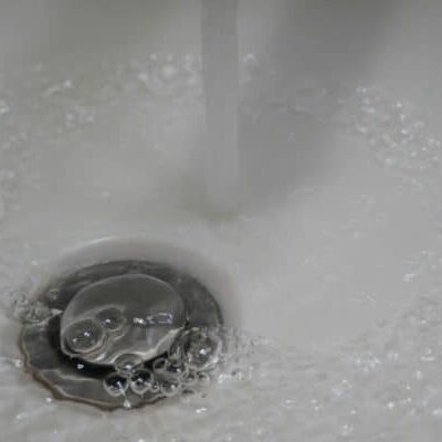 Water running into a sink