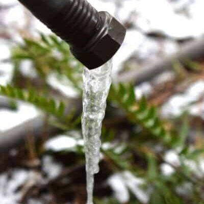 A frozen water pipe