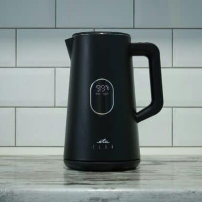 An electric kettle on a kitchen counter